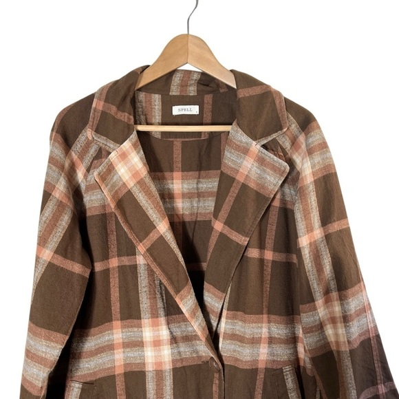 SPELL & THE GYPSY COLLECTIVE Basecamp Plaid Trench Coat - Picture 6 of 11